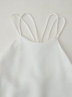 Women Clothing Products Back Decorative Satin Sling Dress CHEN