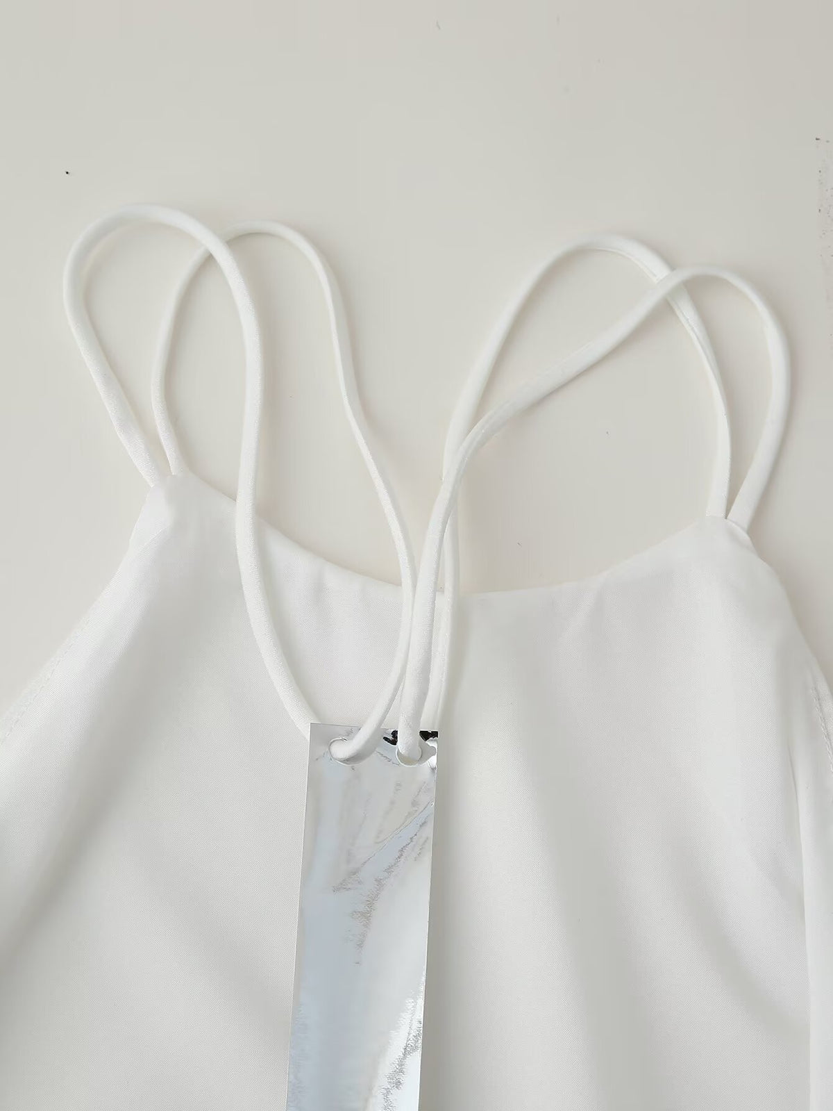 Women Clothing Products Back Decorative Satin Sling Dress CHEN
