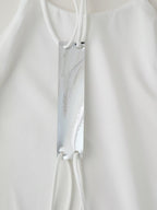 Women Clothing Products Back Decorative Satin Sling Dress CHEN