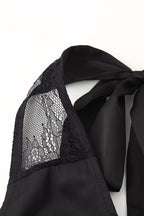 Robe longue sexy en voile cousu dos nu pour femme