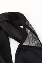 Robe longue sexy en voile cousu dos nu pour femme