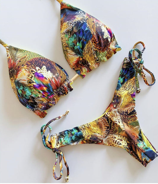 Traje de baño floral vintage bikini sexy traje de baño