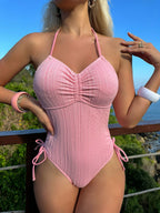 Maillot de bain sexy en tissu spécial avec cordon de serrage et bandeau