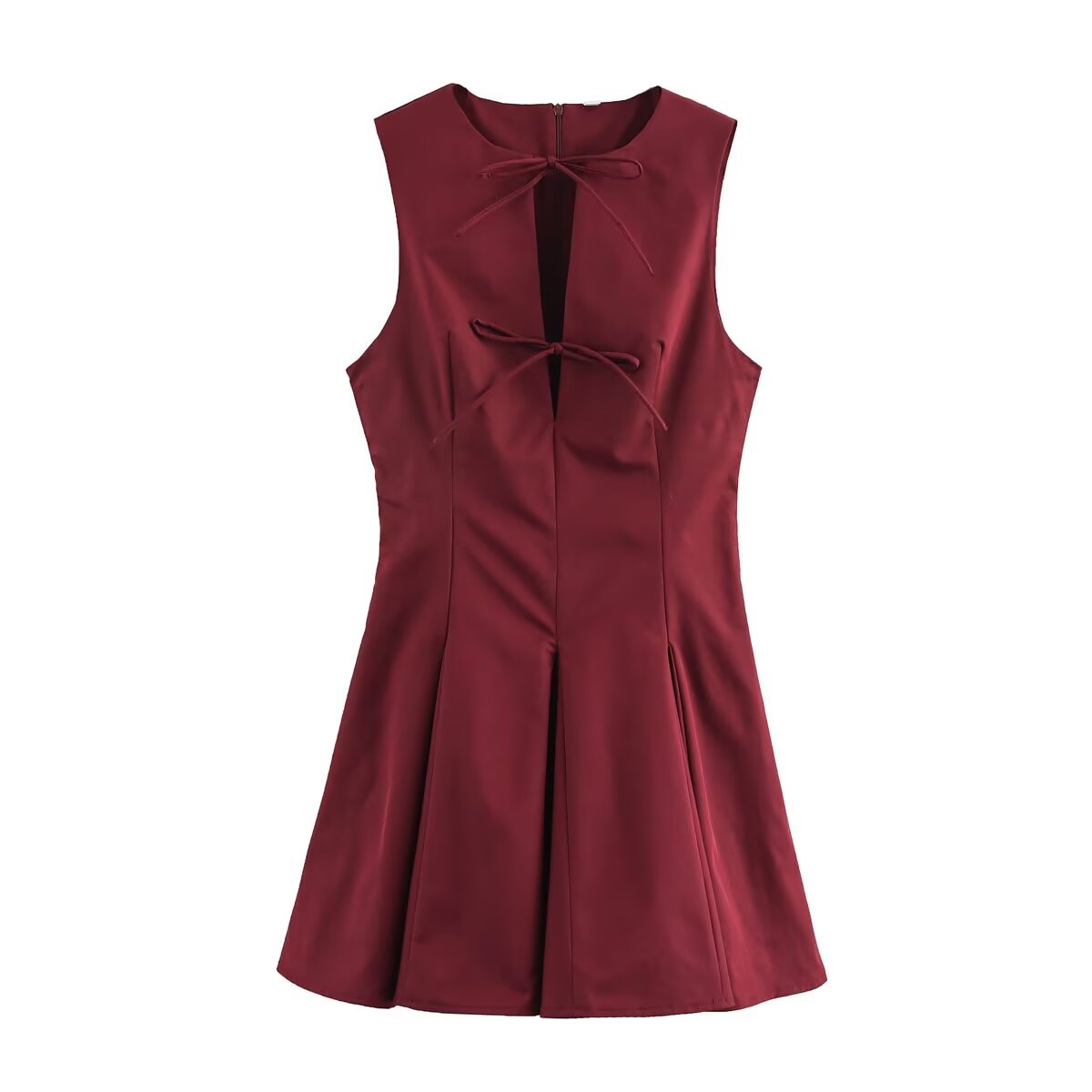 Spring Women Clothing Wide Swing Bowknot Decoration Short Dress SHE