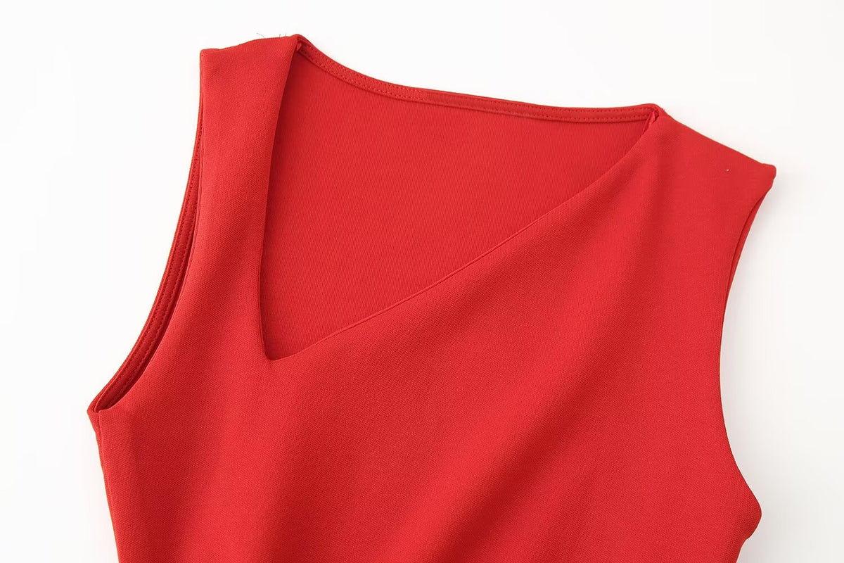 Women Clothing Spring Summer Casual Pleated Decoration Short Dress JOUNJ
