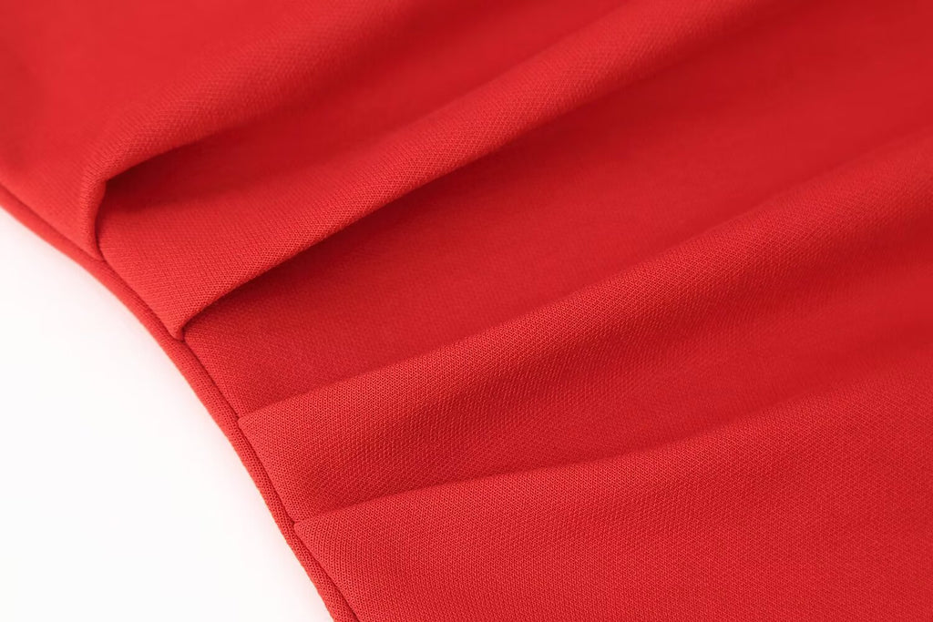 Women Clothing Spring Summer Casual Pleated Decoration Short Dress JOUNJ