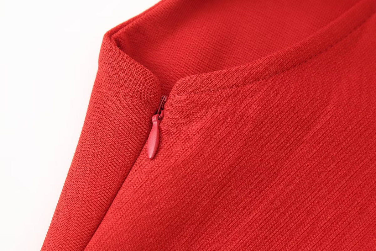 Women Clothing Spring Summer Casual Pleated Decoration Short Dress JOUNJ