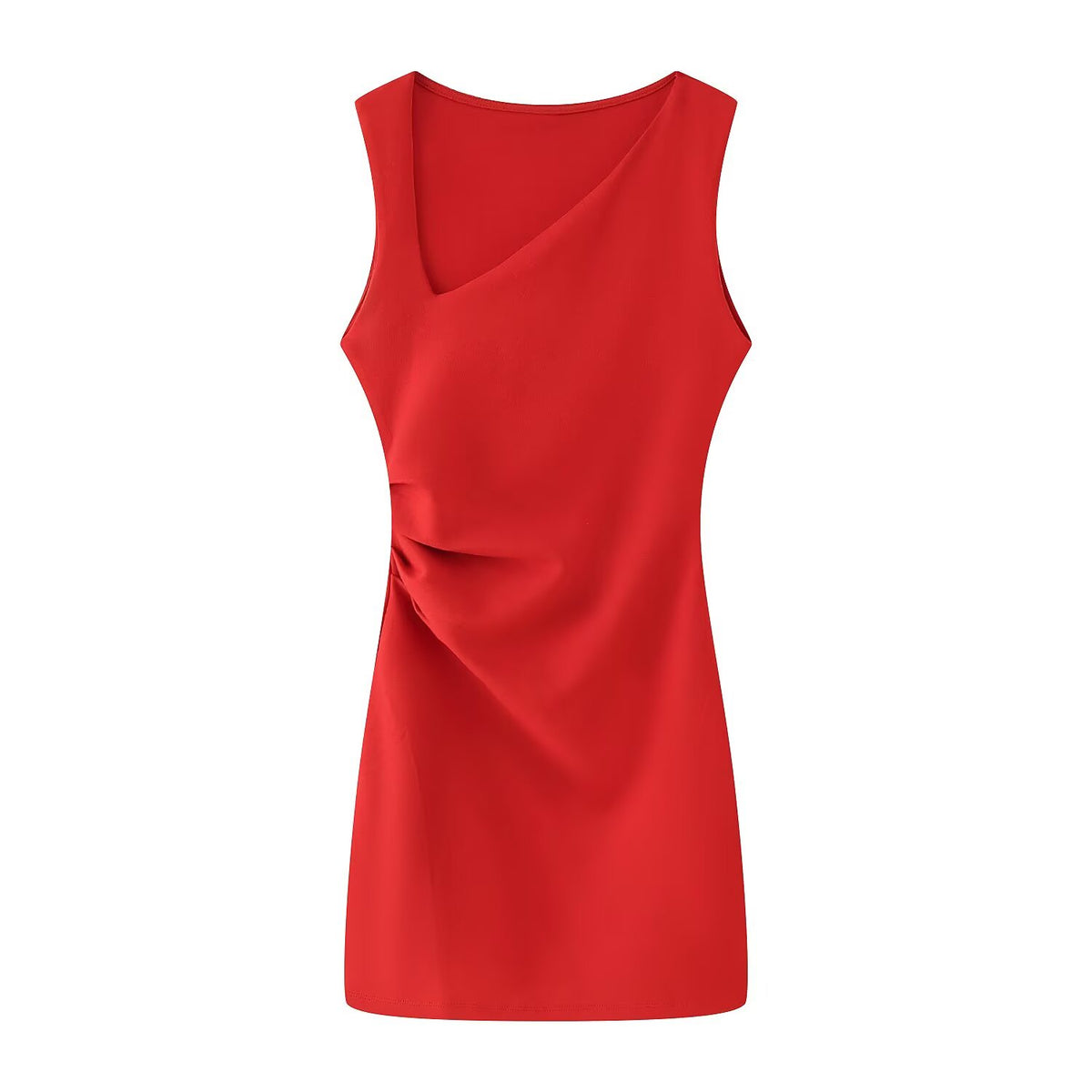 Women Clothing Spring Summer Casual Pleated Decoration Short Dress JOUNJ
