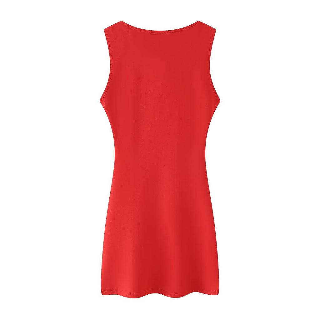 Women Clothing Spring Summer Casual Pleated Decoration Short Dress JOUNJ