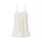 Women Clothing Spring Vacation Three Dimensional Floral Chiffon Patchwork Sling Dress JiaJia
