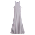 Spring Women Clothing Street Wide Swing Silk Net Sleeveless Dress TRAF