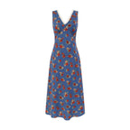 Spring Casual Vacation Floral V neck Lace up Waist Controlled Maxi Dress PullWind