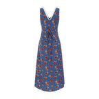 Spring Casual Vacation Floral V neck Lace up Waist Controlled Maxi Dress PullWind