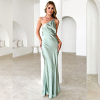 Trend Sexy Diagonal Collar Sling Backless Party Slim Fit Dress Women XINXI