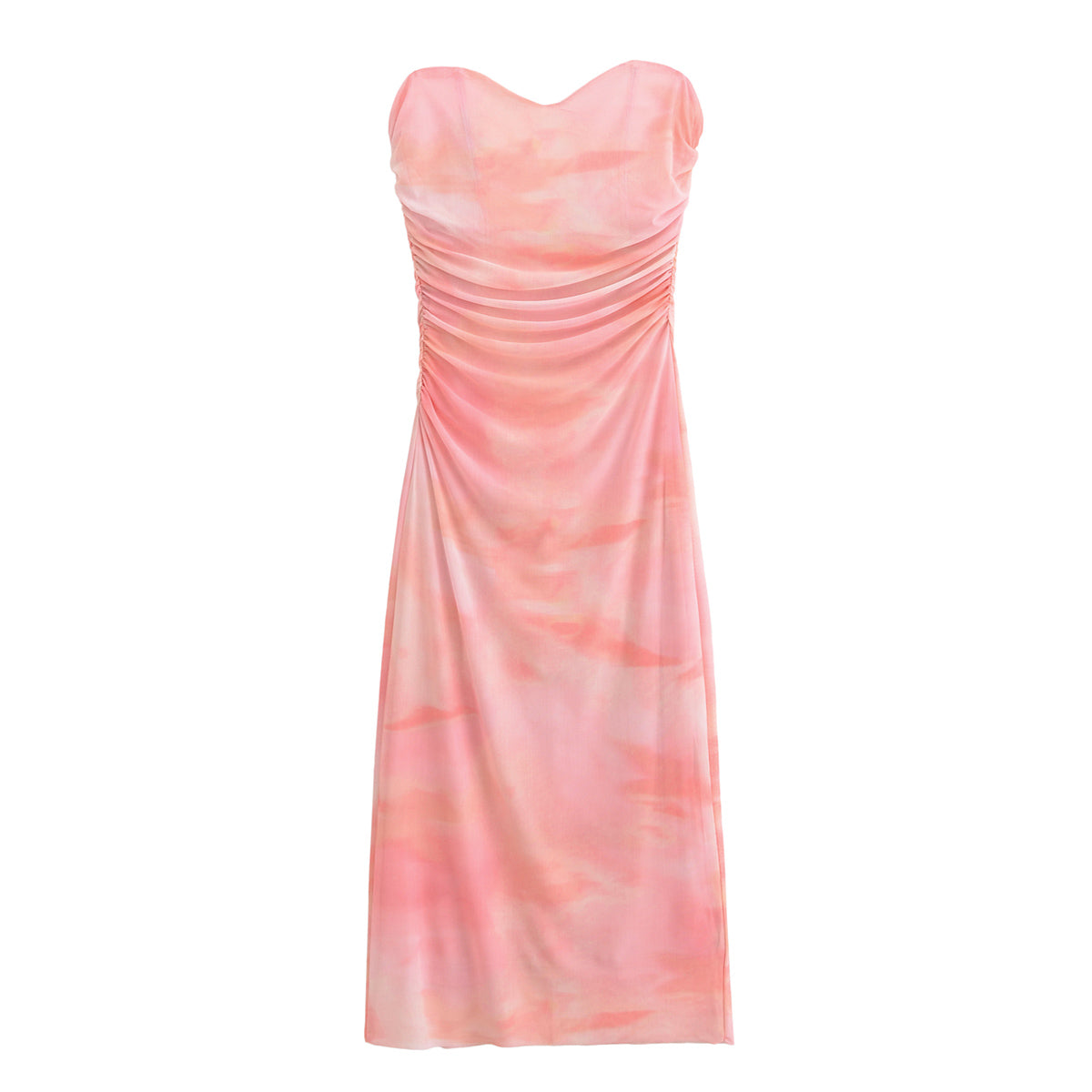 Women Clothing Spring Summer Printed Tube Top Dress Tube Top Dress TRAF