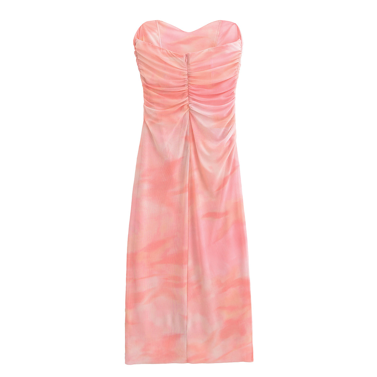 Women Clothing Spring Summer Printed Tube Top Dress Tube Top Dress TRAF