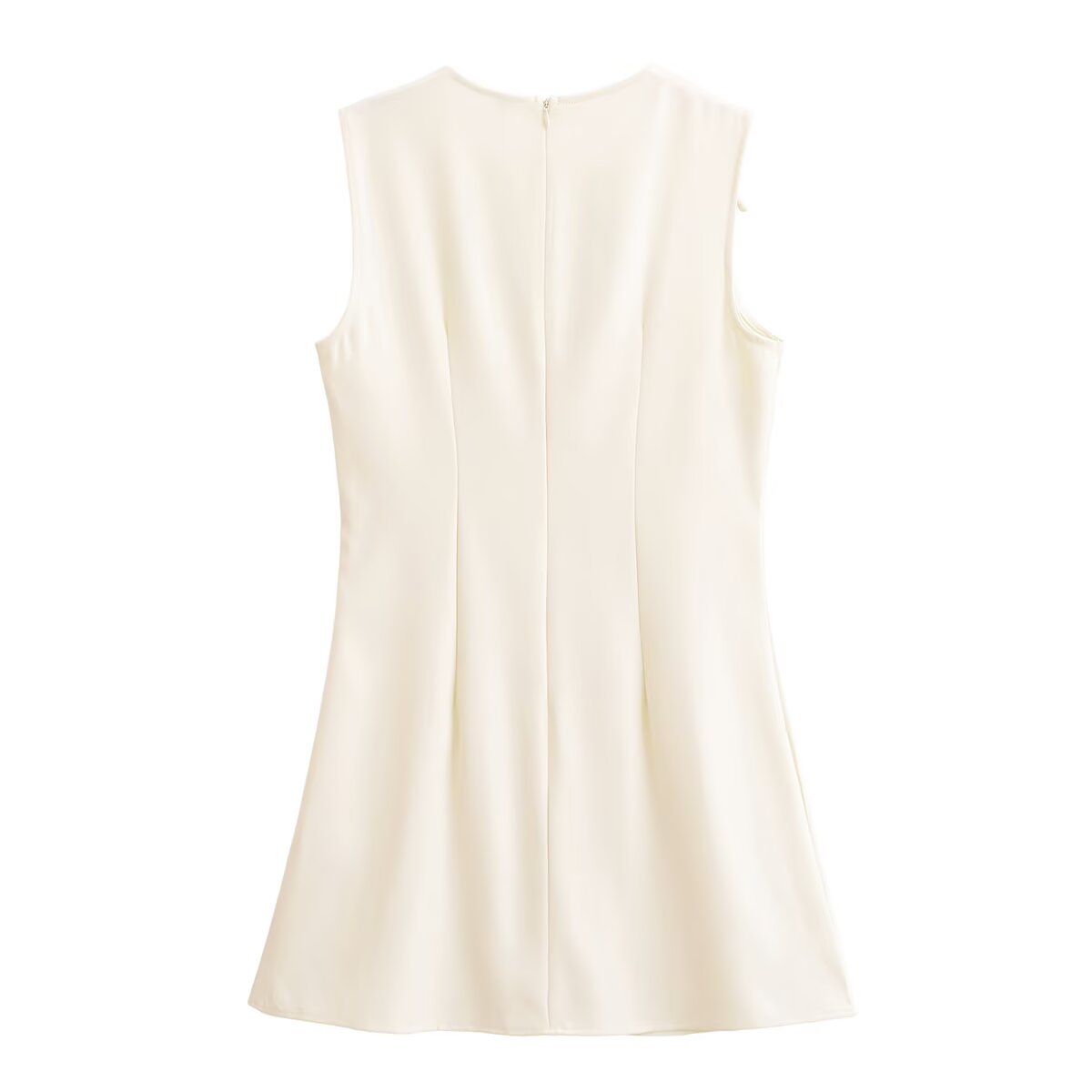 Spring Women Clothing Minimalist Bowknot Lace up Crew Neck Dress SenDa