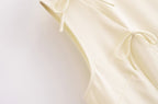 Spring Women Clothing Minimalist Bowknot Lace up Crew Neck Dress SenDa