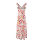 Waist Controlled Slimming Floral Strap Midi Dress Seaside Vacation Dress Women PullWind