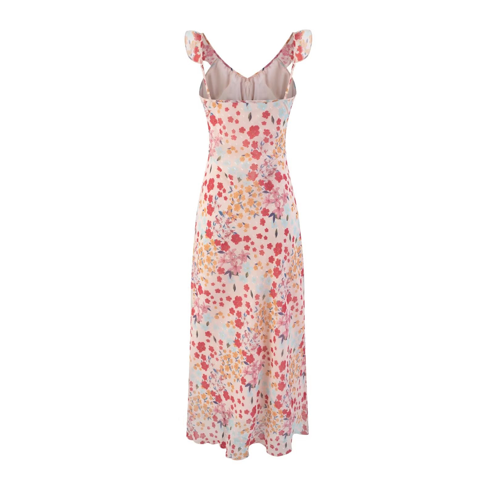 Waist Controlled Slimming Floral Strap Midi Dress Seaside Vacation Dress Women PullWind
