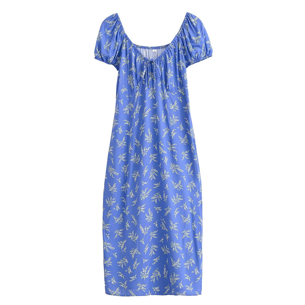 Spring Fashionable Slim Fit High End Sense Floral Flounce Waist Tight Dress YiPin