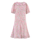 Summer Women Clothing Small round Collared Printing Short Dress SenDa