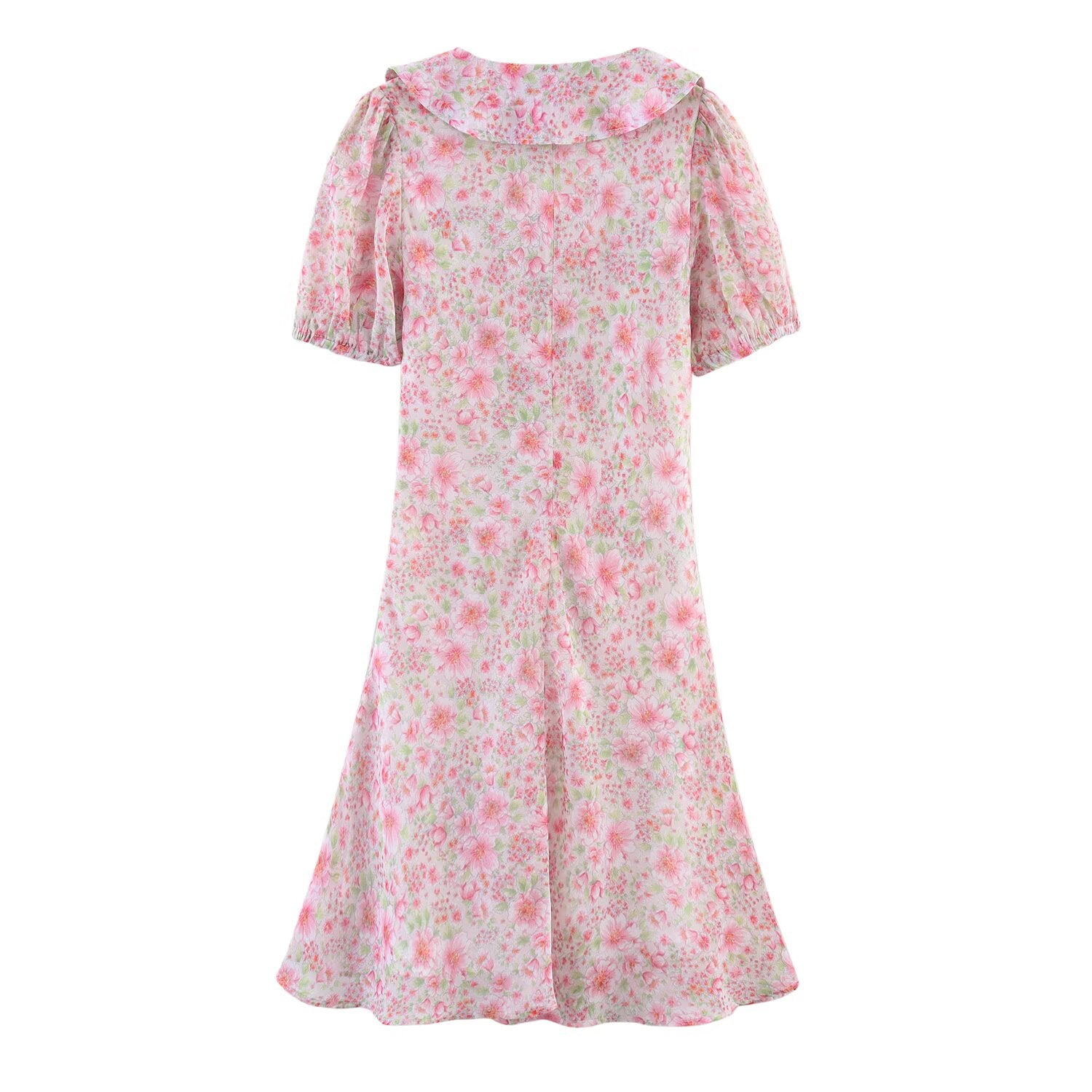 Summer Women Clothing Small round Collared Printing Short Dress SenDa