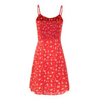 Summer Seaside Holiday Suspender Dress Women Fresh Sweet Floral Slim Fit Cinched Short Dress PullWind