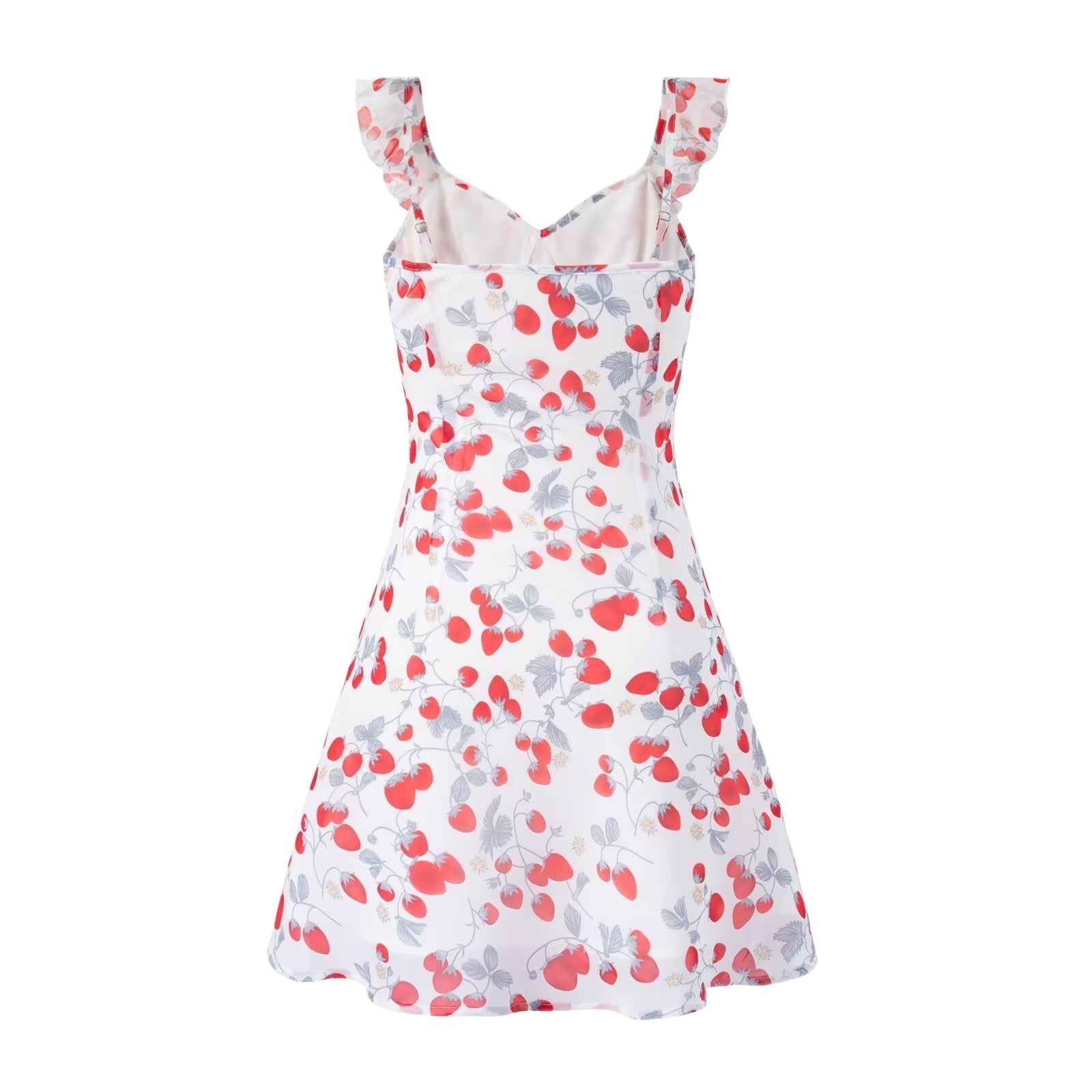 Spring Vacation Summer Cool Casual Floral Printing White Background Short Women Dress PullWind