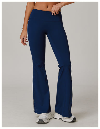 Nude Feel Sports Trousers Slightly Stretch Slimming Wide Leg Fitness Pants Quick Dry Casual Running Bell Bottom Pants