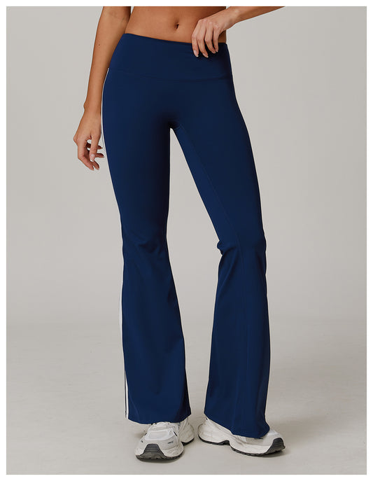 Nude Feel Sports Trousers Slightly Stretch Slimming Wide Leg Fitness Pants Quick Dry Casual Running Bell Bottom Pants