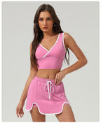 Tenue de sport d'été décontractée, gilet de course, jupe courte, tenue de golf, badminton, tennis, femme
