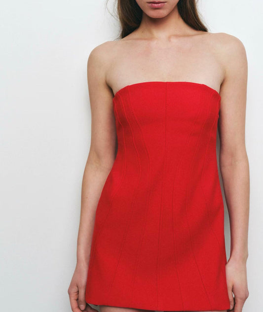 Women Clothing Summer Simple Slim Tube Top Short Dress