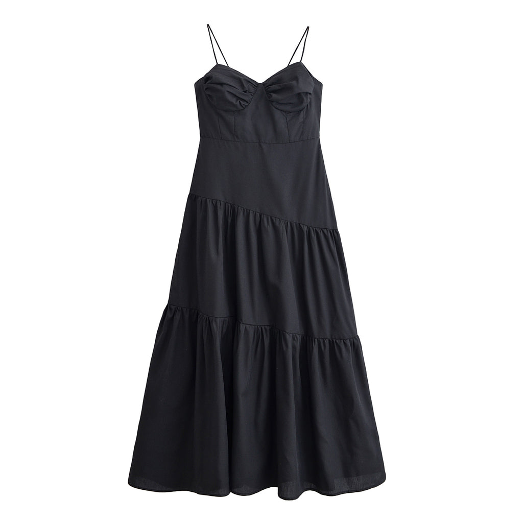 Womenswear Spring Slim Fit Skinny Shoulder Strap Backless Sling Bra Dress TRAF