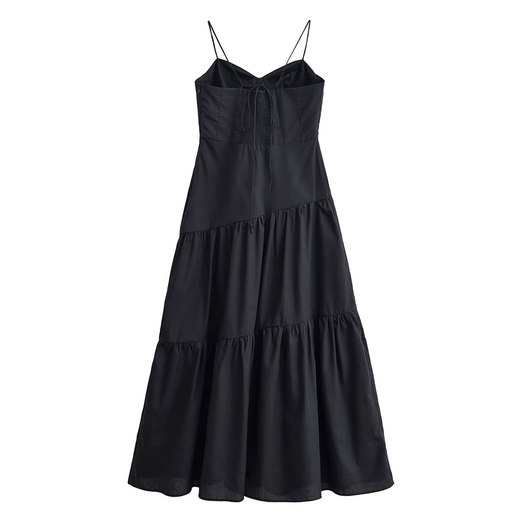 Womenswear Spring Slim Fit Skinny Shoulder Strap Backless Sling Bra Dress TRAF