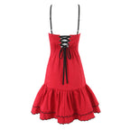 Spring Retro Sexy Embroidered Contrast Color Lace Sexy Tube Top Cami Dress Camille
