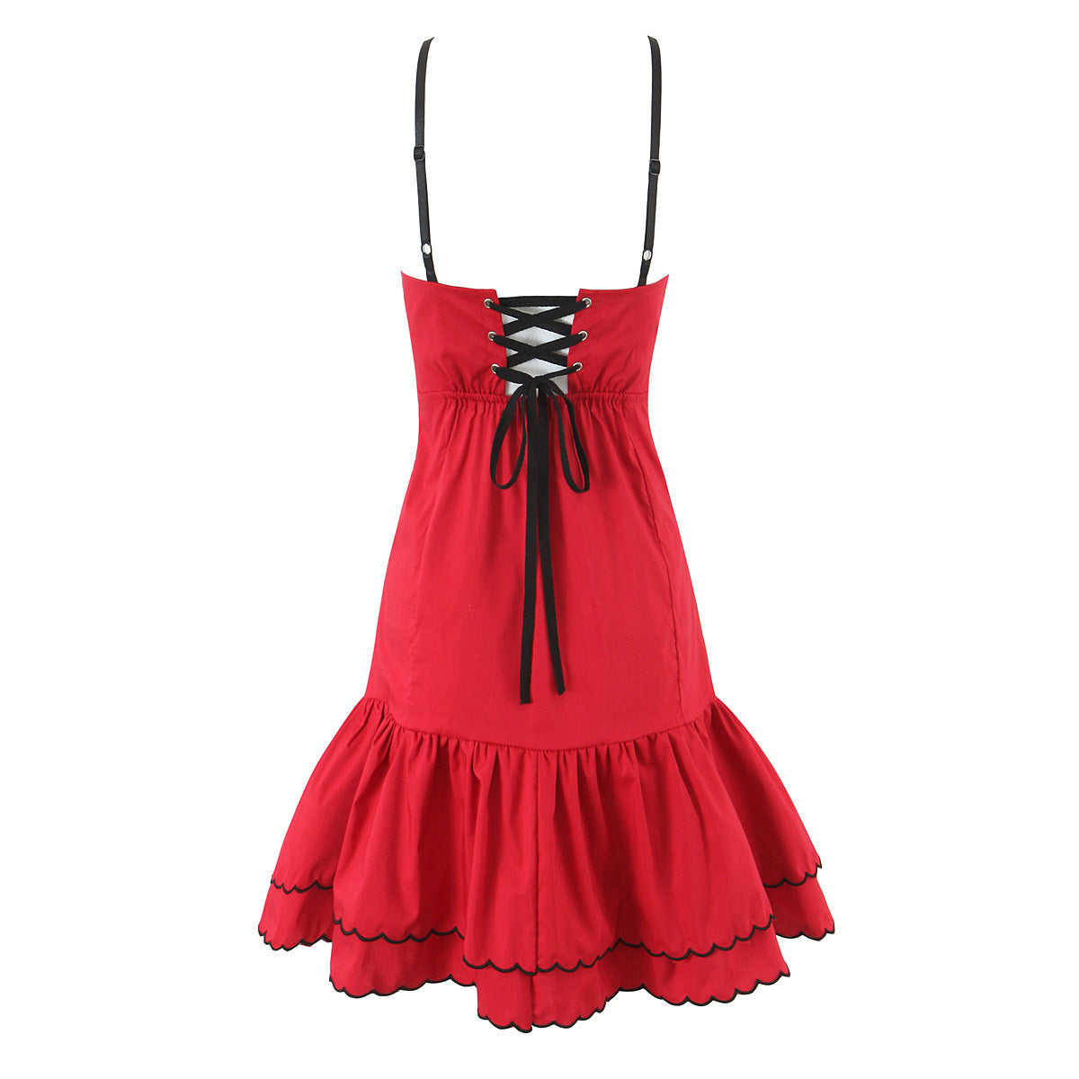 Spring Retro Sexy Embroidered Contrast Color Lace Sexy Tube Top Cami Dress Camille