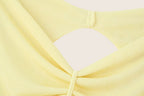 Women Clothing French Simple Sexy Backless Beads Dress