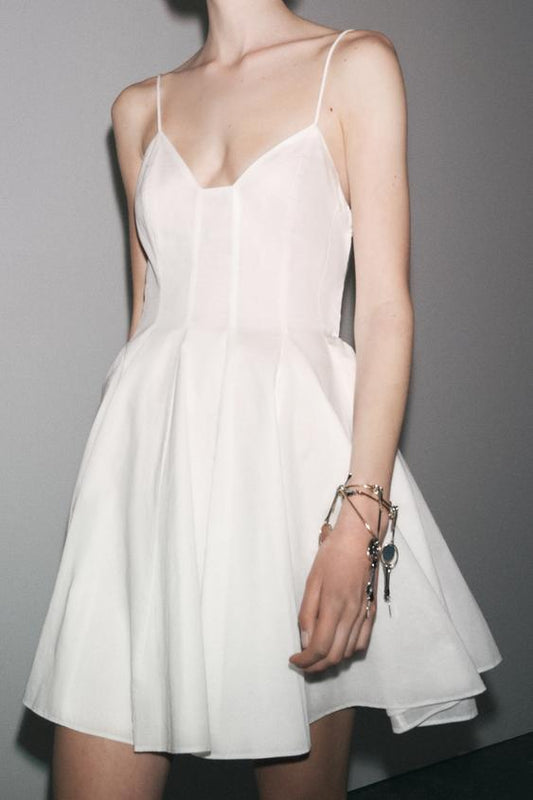Summer Women Clothing Sexy Young Sexy Wear Waist Trimming Short Sling Dress