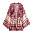 Rayon Printed Vacation Beach Belt Kimono