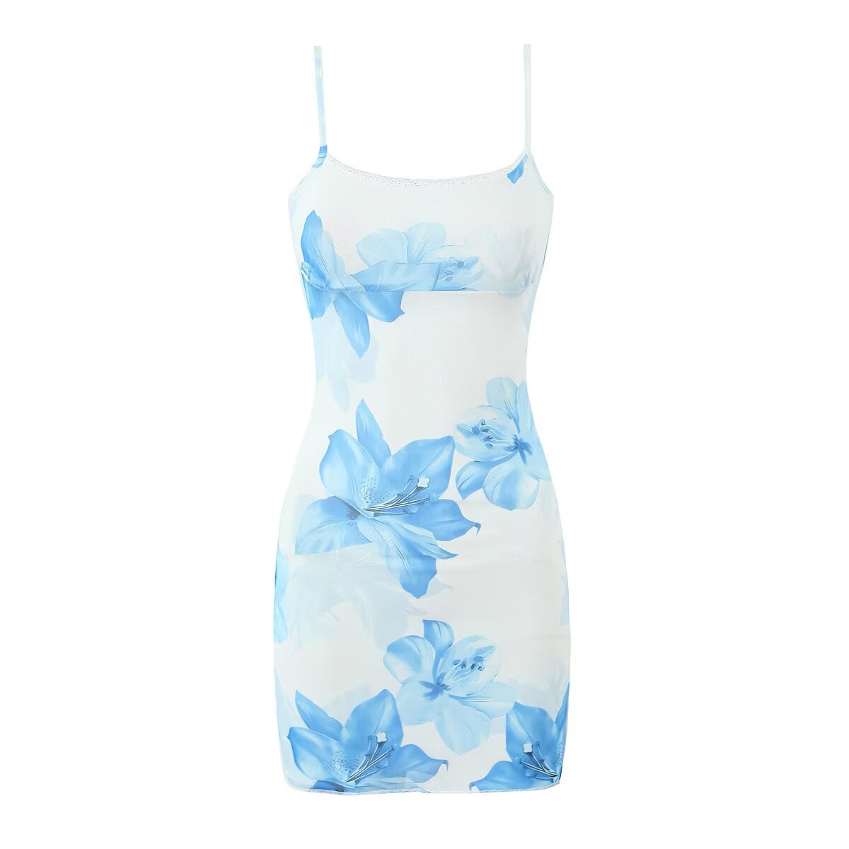 Vestido ajustado con tirantes finos y estampado sexy de verano a la cadera
