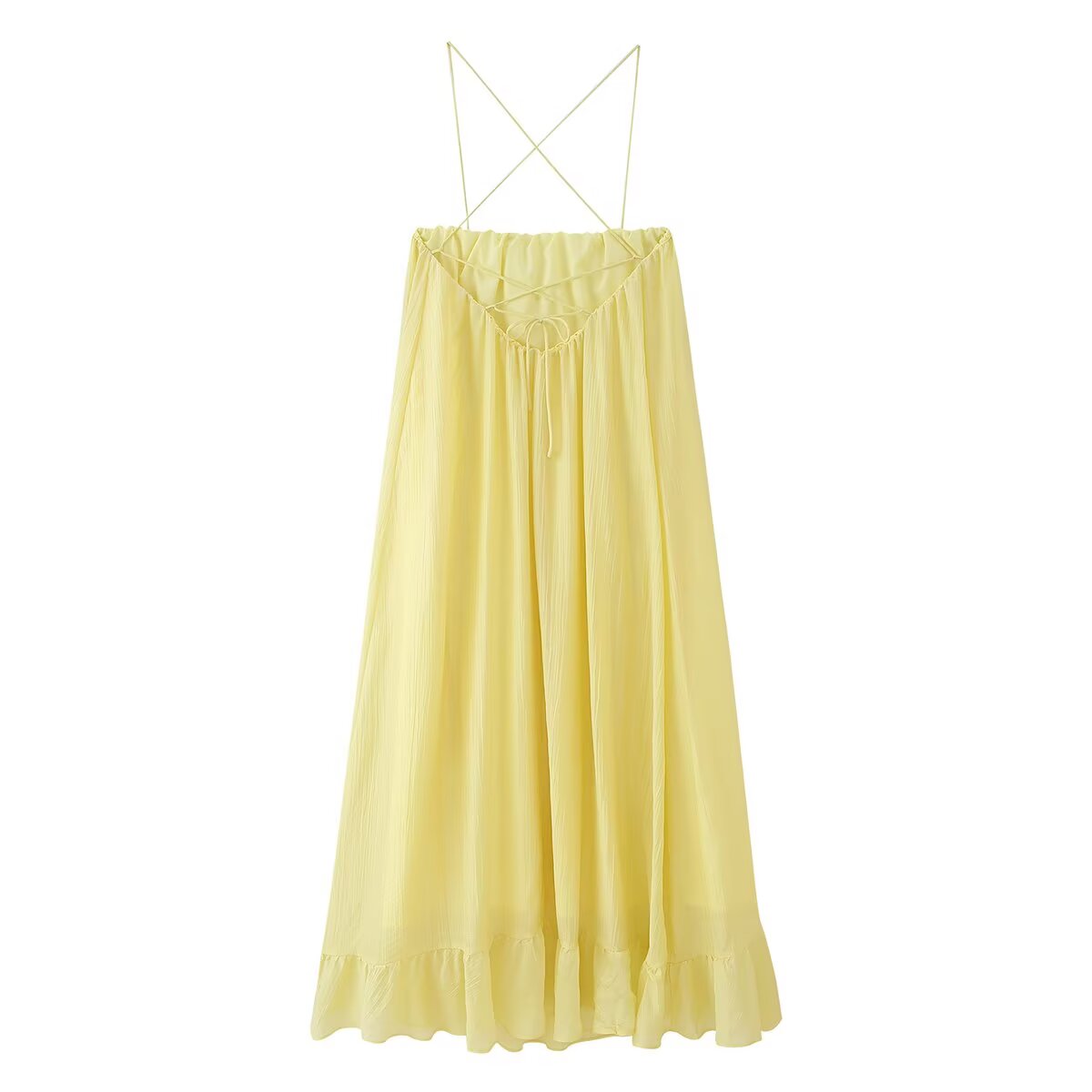 Summer Solid Color Strap Long Women Sweet CHEN