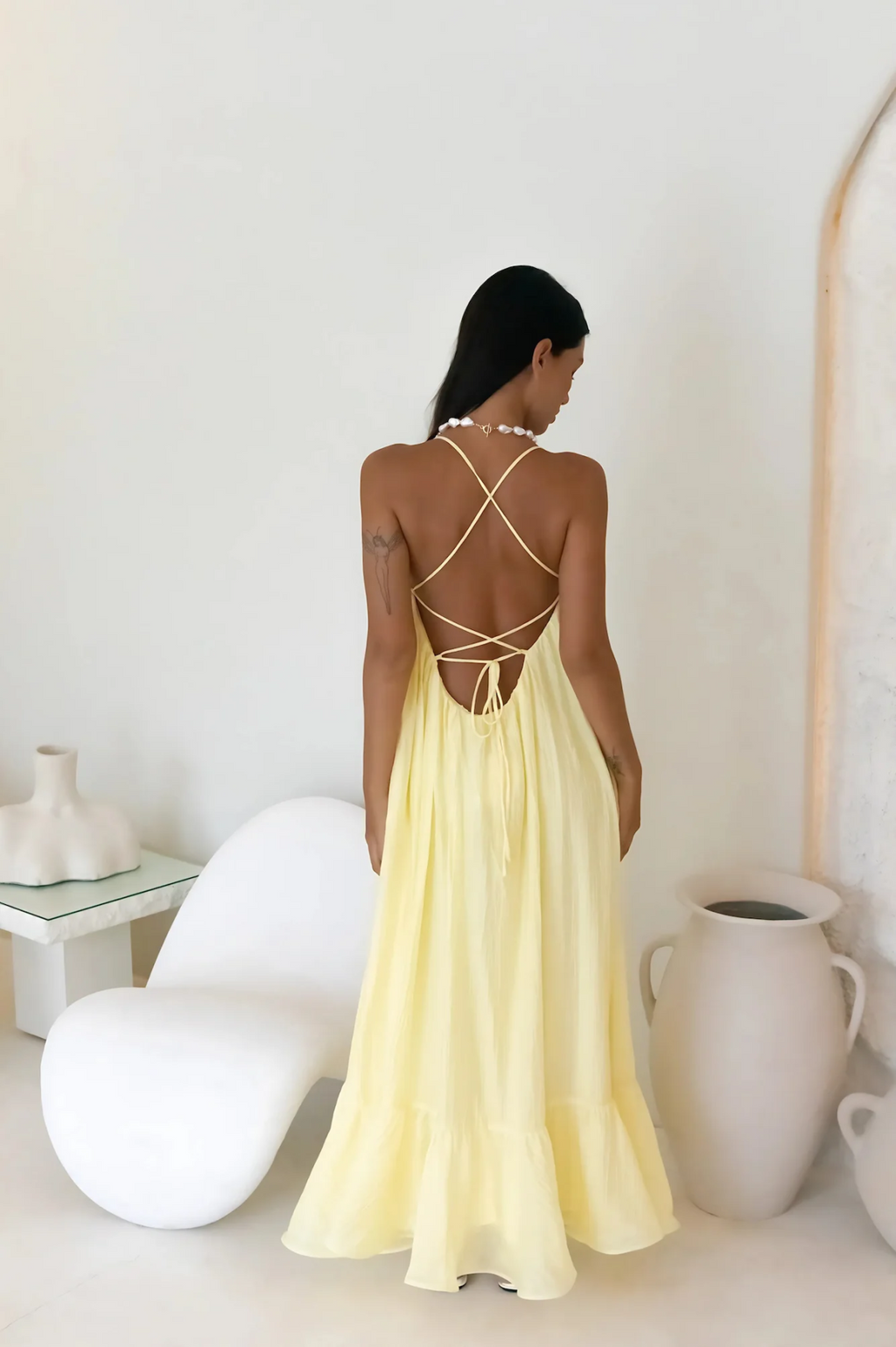 Summer Solid Color Strap Long Women Sweet CHEN