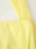 Dinner Court Tube Top Ribbon Dress Women Summer Loose Waist Slimming Long Solid Color Dress Women CHEN