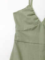 Spring Women Clothing French Design Linen Midi Dress Howe