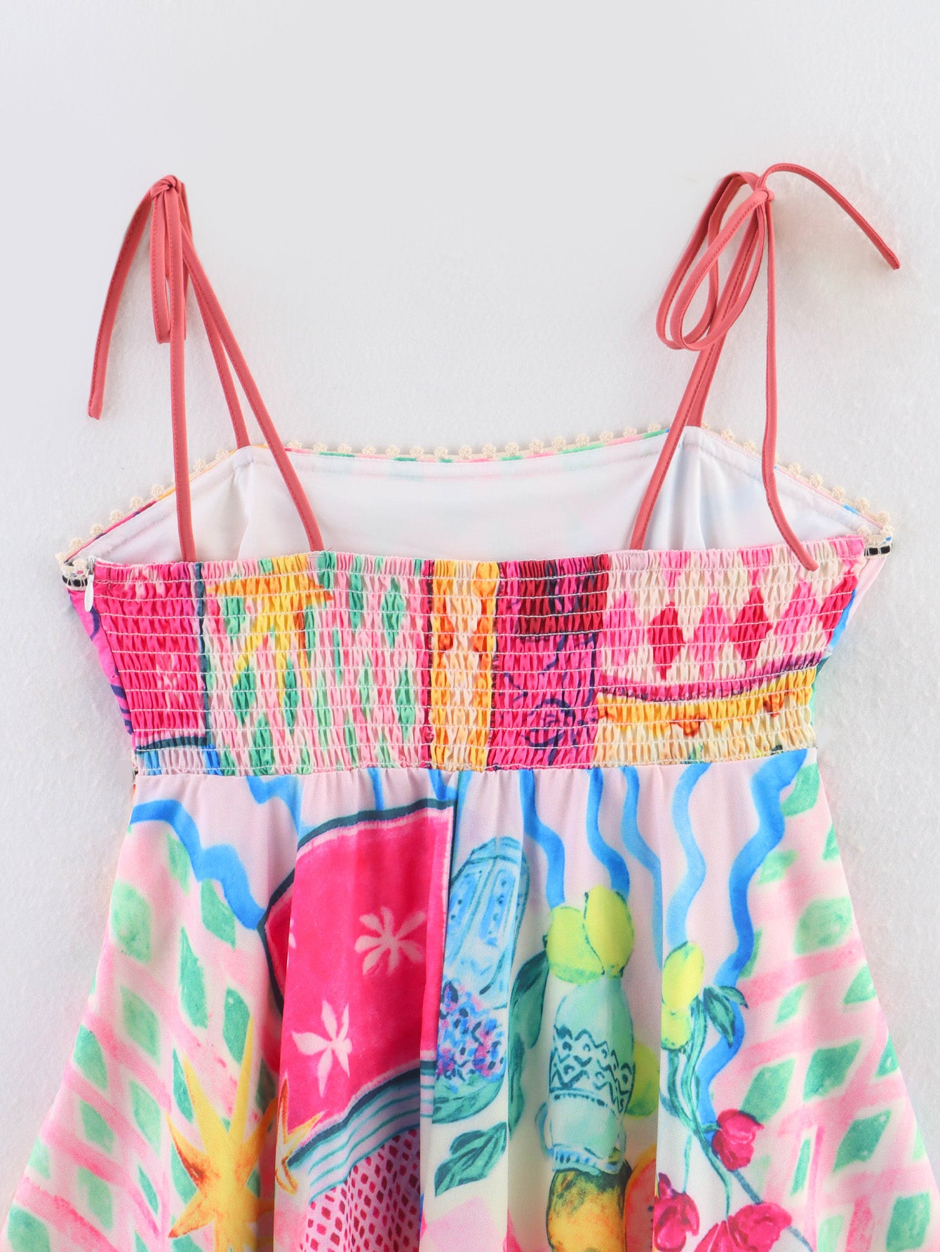 Summer Oil Painting Printing Sleeveless Seaside Vacation Beach Sling Maxi Dress FRIDAY