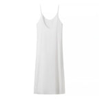 Women Wear Summer Casual Solid Color Satin Double Layer Sling Dress JiaJia