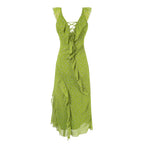 Small Flounced Sleeve Floral Dress Women Summer Dopamine Tight Waist Dress PullWind