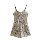 Summer Vacation Jumpsuit Spaghetti Strap Floral Print Sexy Thin Breathable Comfortable Home