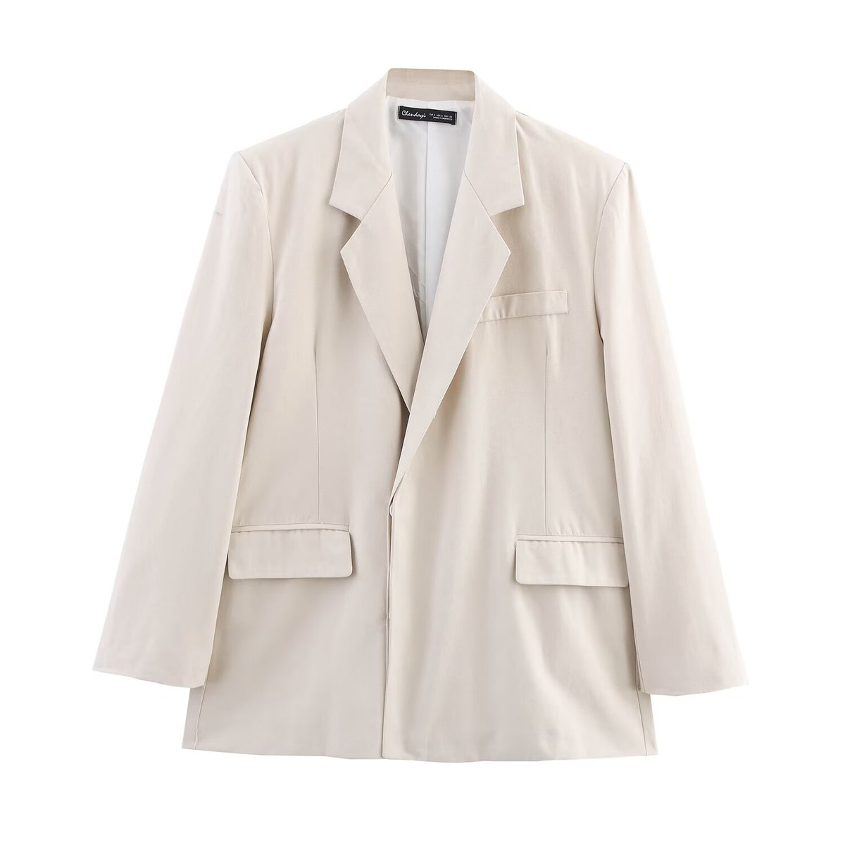 Women Clothing Spring Autumn Collared Long Sleeve Solid Color Loose Blazer Women SenDa